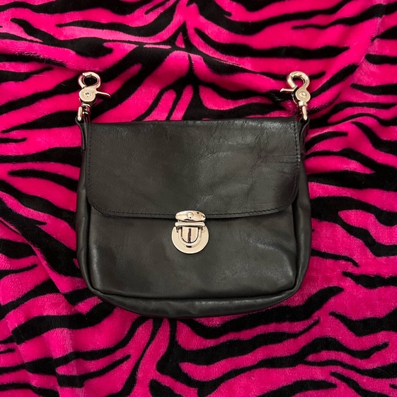 Black Leather Crossbody Bag - Picture 1 of 5